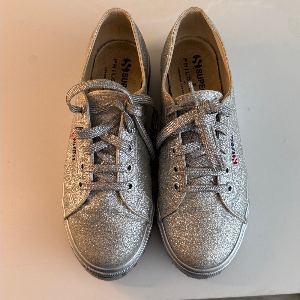 Superga Shimmering Silver Sneakers